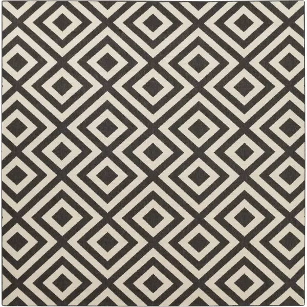 imageLivabliss Trivette Modern Outdoor Area Rug73quot SquareBlueBlack  Beige