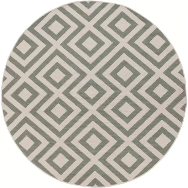 imageLivabliss Trivette Modern Outdoor Area Rug73quot SquareBlueBlack  Beige