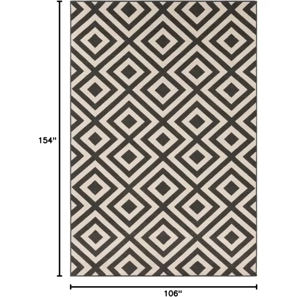 imageLivabliss Trivette Modern Outdoor Area Rug73quot SquareBlueBlack  Beige