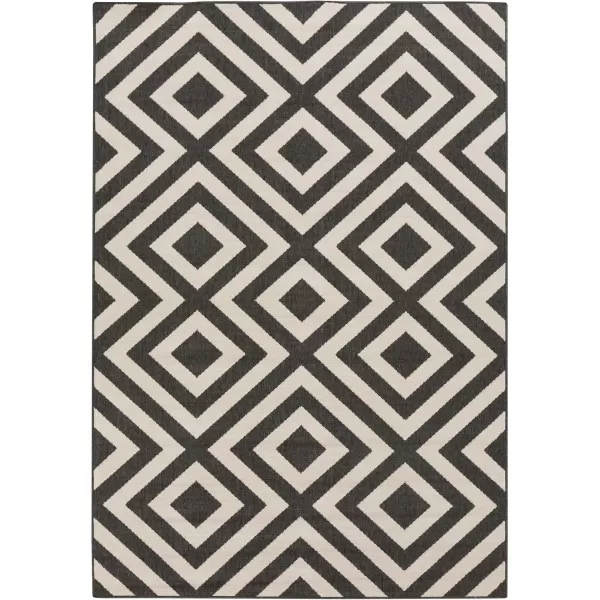 imageLivabliss Trivette Modern Outdoor Area Rug73quot SquareBlueBlack  Beige