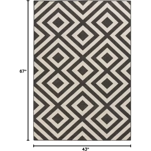 imageLivabliss Trivette Modern Outdoor Area Rug73quot SquareBlueBlack  Beige