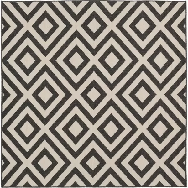 imageLivabliss Trivette Modern Outdoor Area Rug73quot SquareBlueBlack  Beige