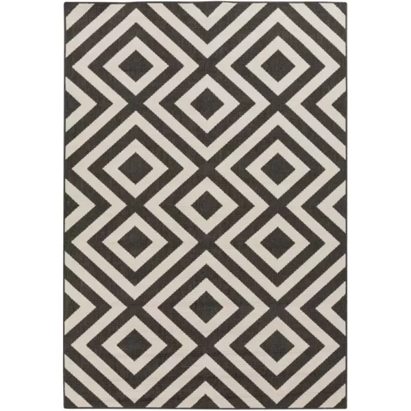 imageLivabliss Trivette Modern Outdoor Area Rug73quot SquareBlueBlack  Beige