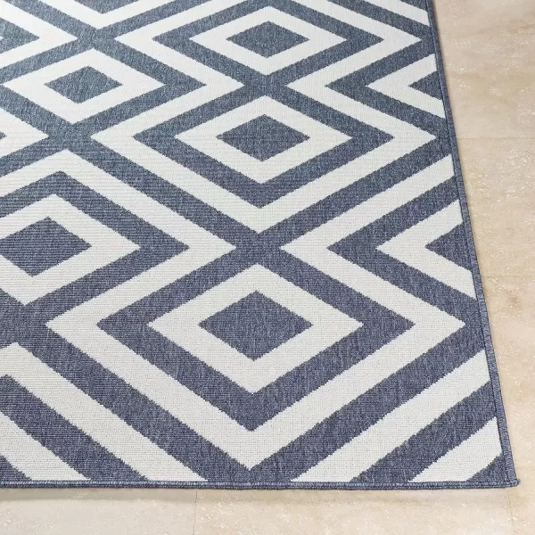 imageLivabliss Trivette Modern Outdoor Area Rug73quot SquareBlueBlue