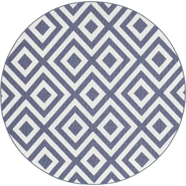 imageLivabliss Trivette Modern Outdoor Area Rug73quot SquareBlueBlue