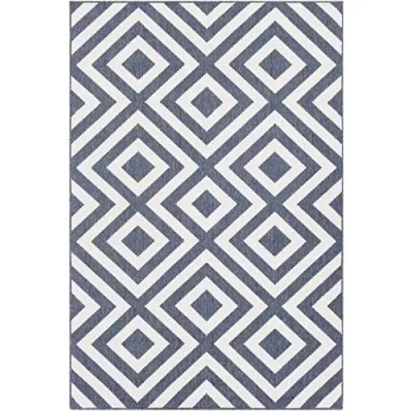 imageLivabliss Trivette Modern Outdoor Area Rug73quot SquareBlueBlue