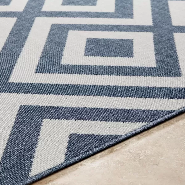 imageLivabliss Trivette Modern Outdoor Area Rug73quot SquareBlueBlue