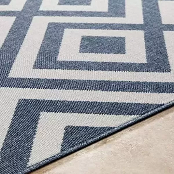 imageLivabliss Trivette Modern Outdoor Area Rug73quot SquareBlueBlue