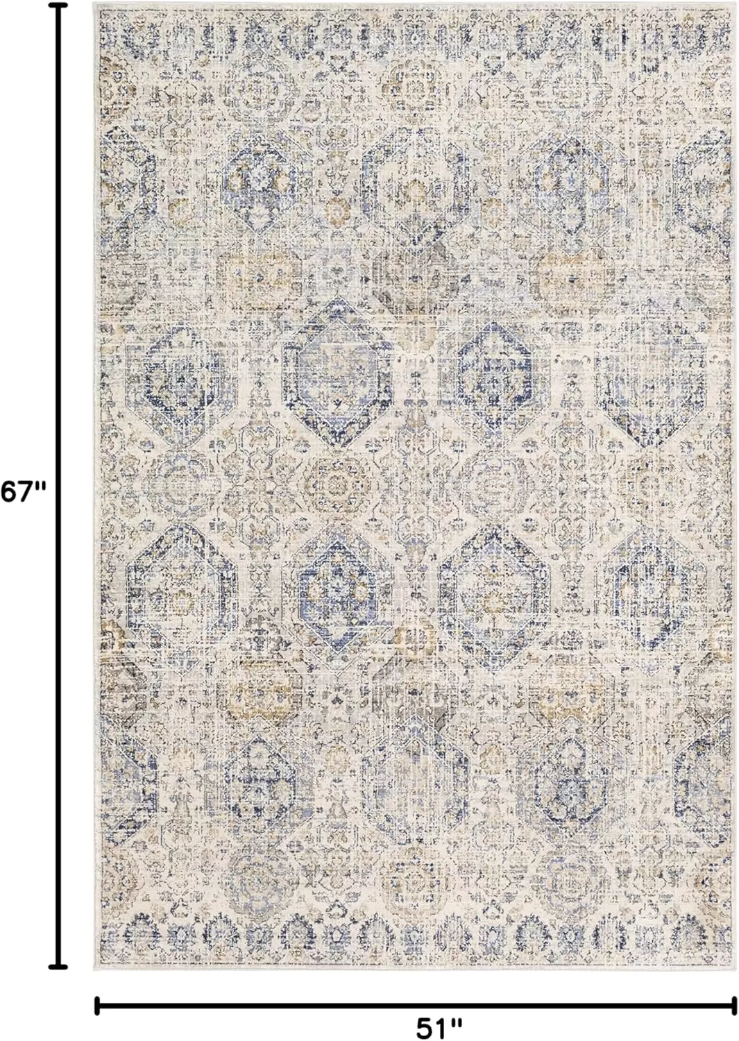 imageLivabliss Aune Area Rug 43quot x 57quot NavyBeige