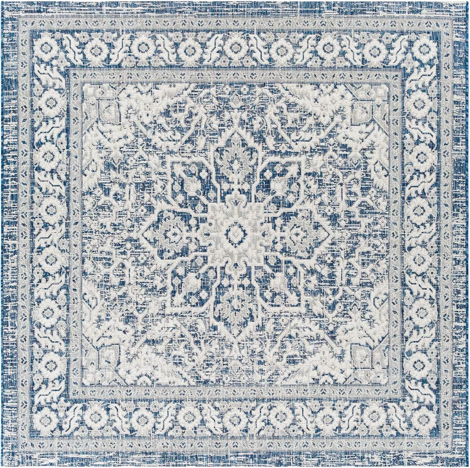 imageLivabliss Blarce Vintage Outdoor Area Rug67quot Square DenimDenim