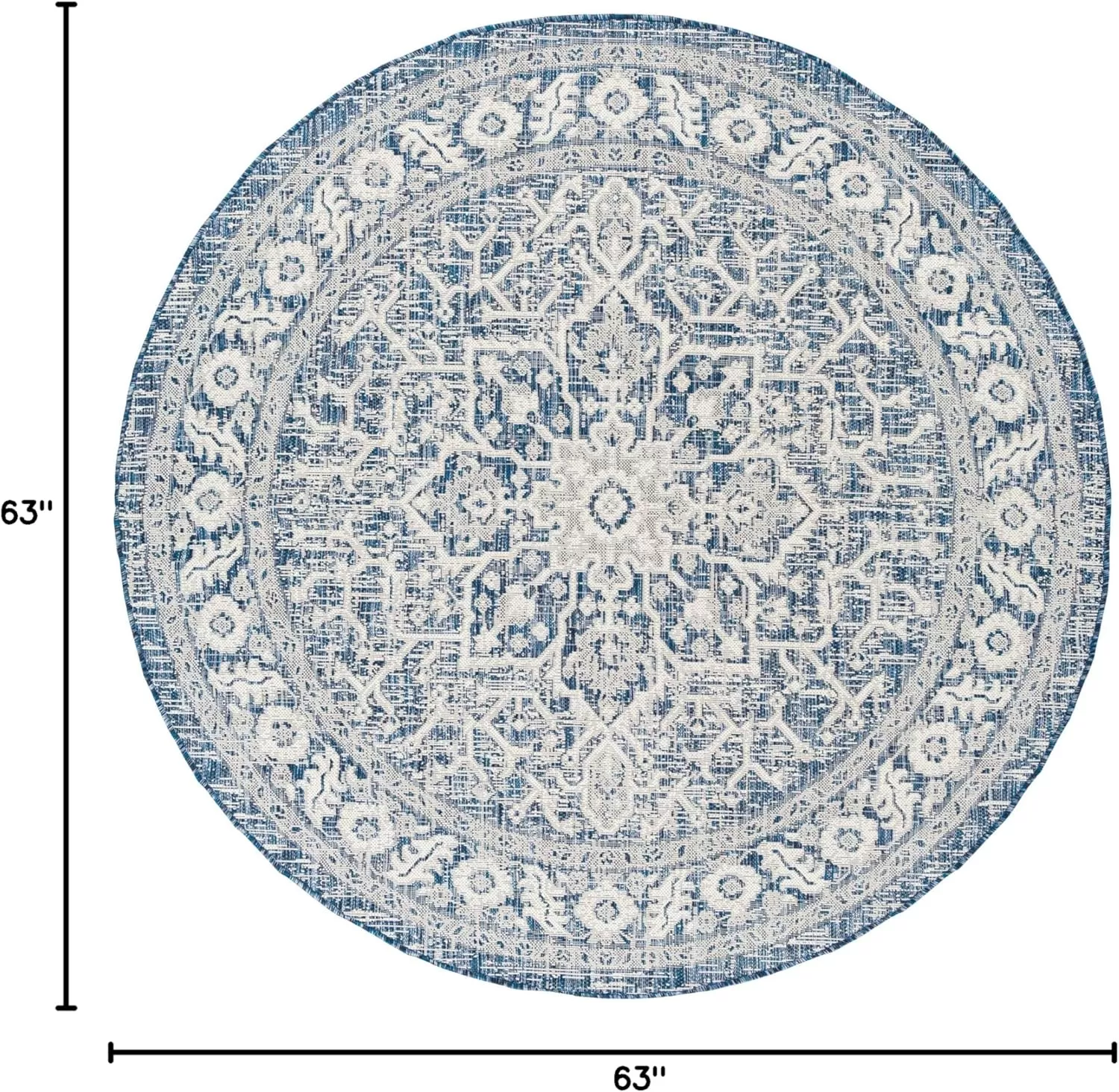 imageLivabliss Blarce Vintage Outdoor Area Rug67quot Square DenimDenim