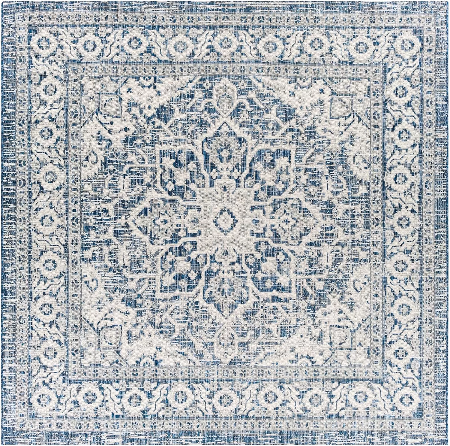 imageLivabliss Blarce Vintage Outdoor Area Rug67quot Square DenimDenim