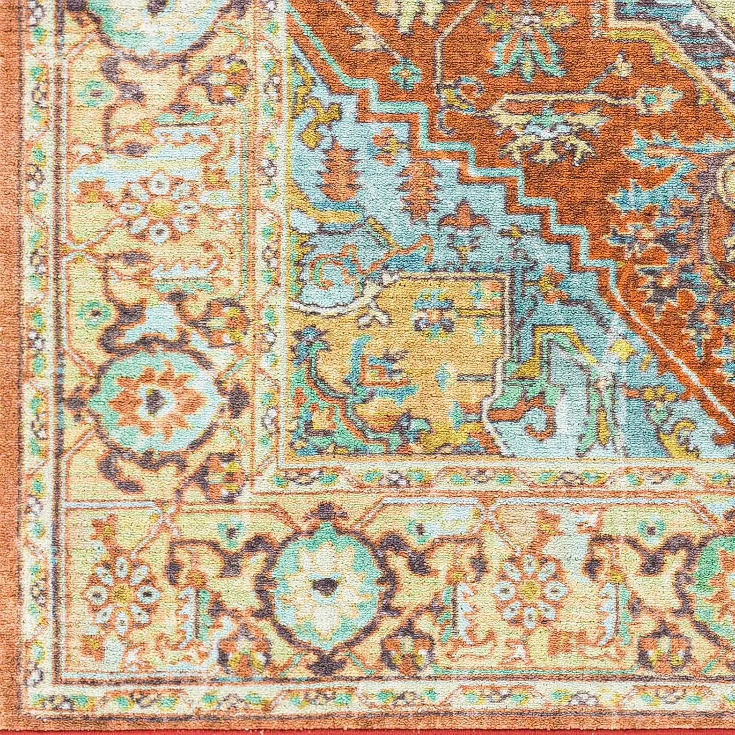 imageLivabliss Eviana Vintage Medallion Washable Area Rug 43quot x 511quot Burnt Orange43 x 511