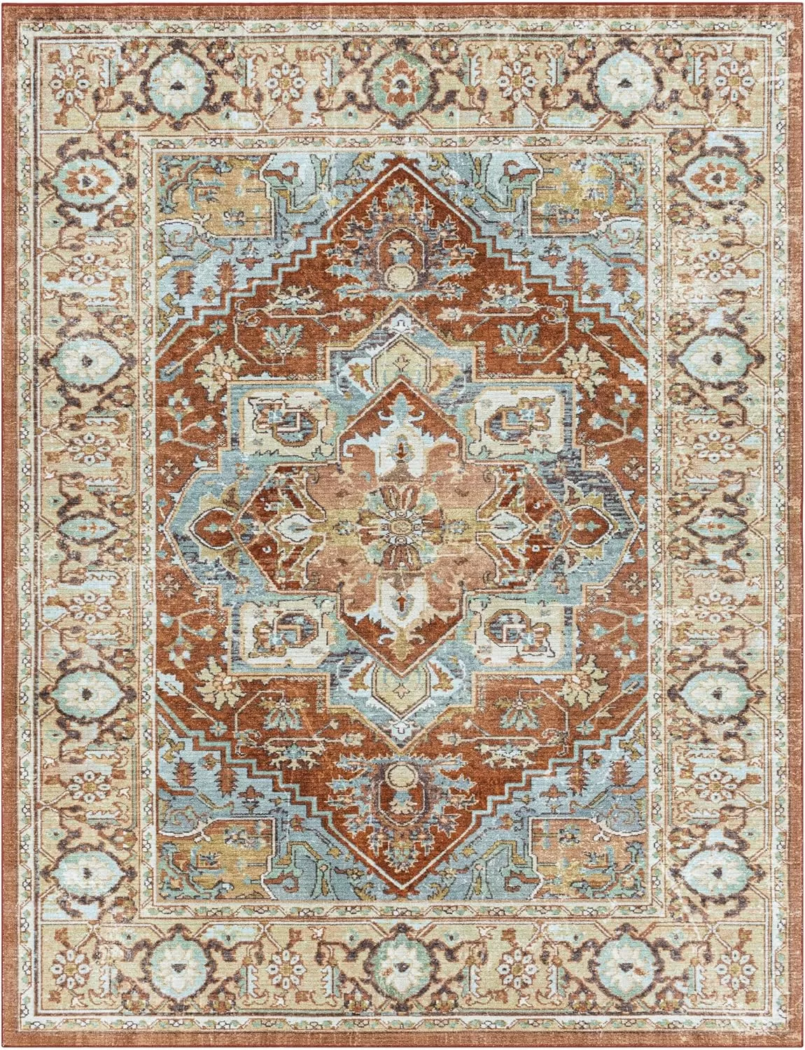imageLivabliss Eviana Vintage Medallion Washable Area Rug 43quot x 511quot Burnt Orange810 x 119