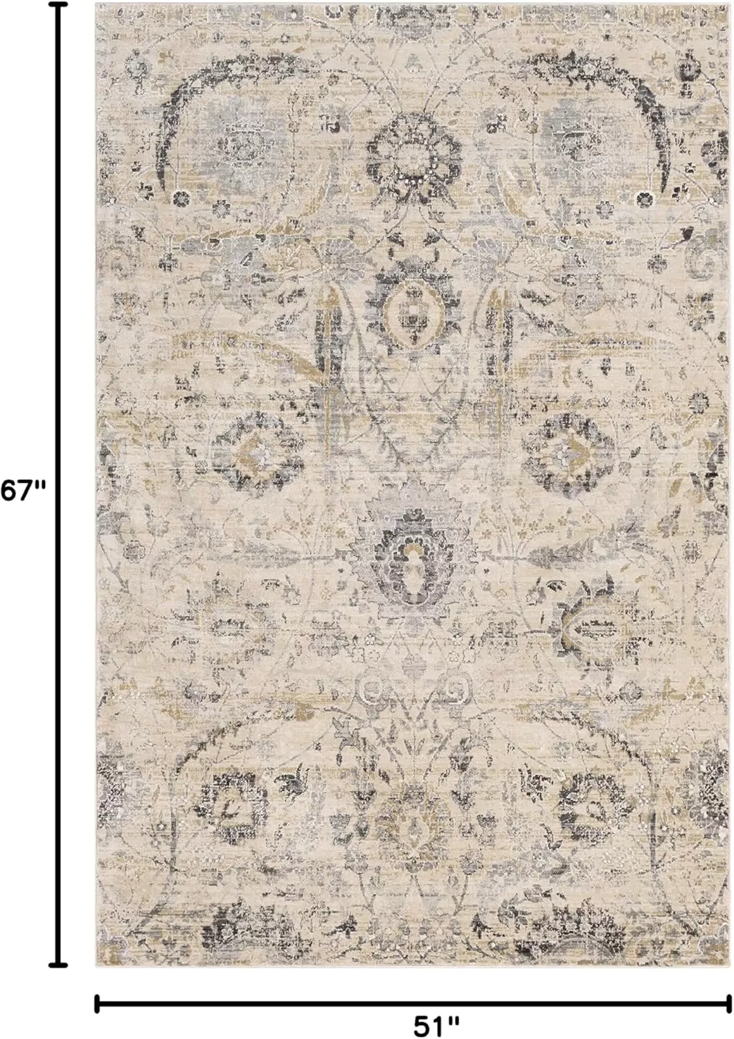 imageLivabliss Inkeri Updated Traditional Area Rug2 x 211quotBeigeBeige