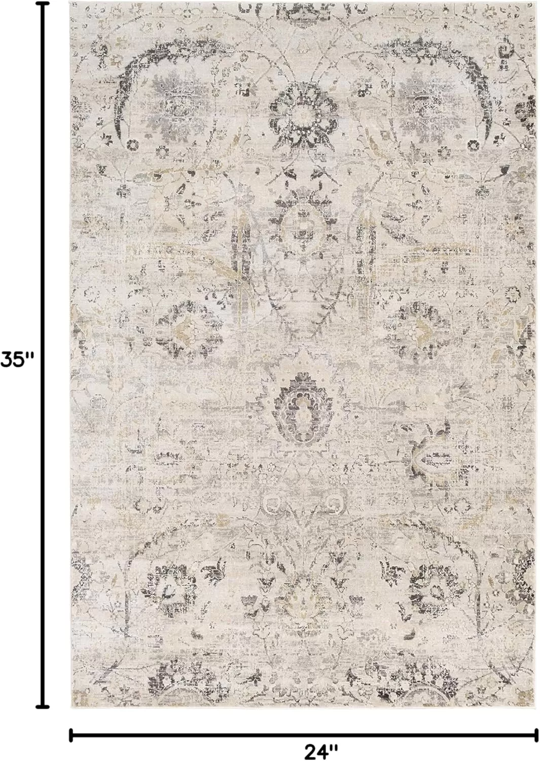 imageLivabliss Inkeri Updated Traditional Area Rug2 x 211quotBeigeLight Gray