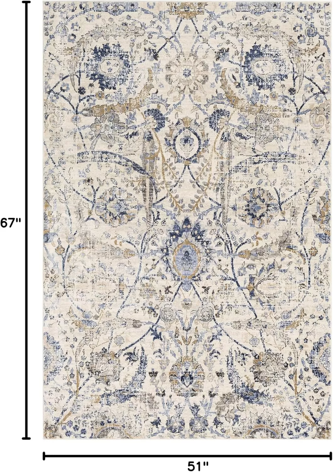 imageLivabliss Inkeri Updated Traditional Area Rug2 x 211quotBeigeNavy