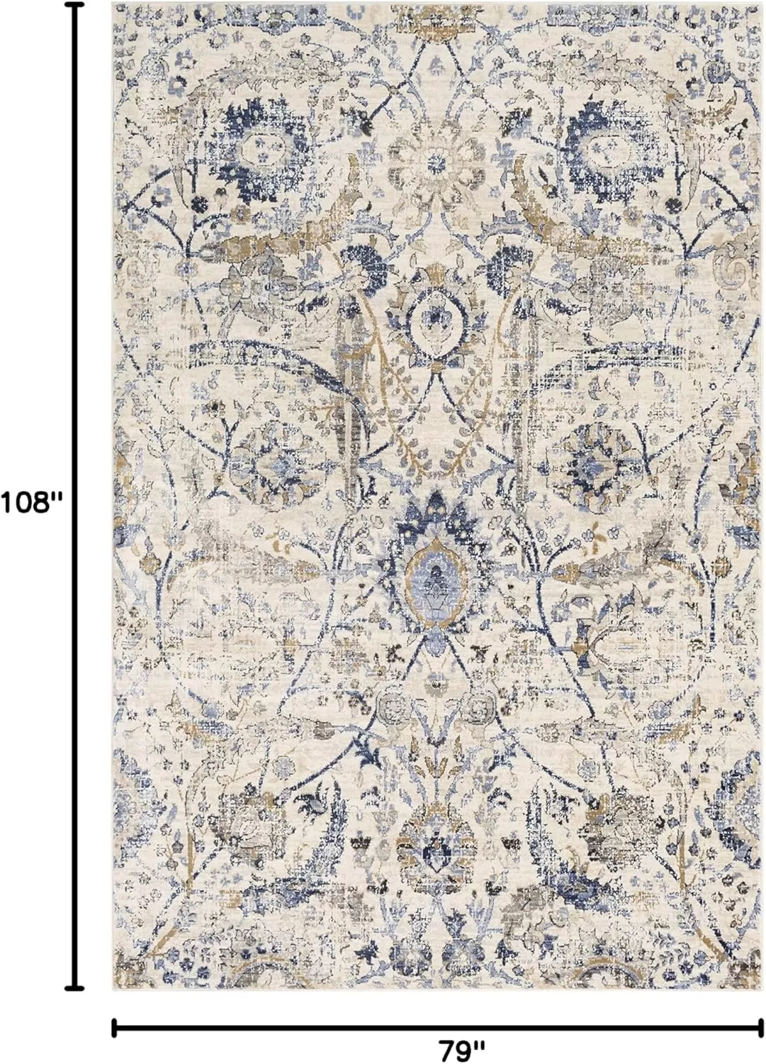 imageLivabliss Inkeri Updated Traditional Area Rug2 x 211quotBeigeNavy