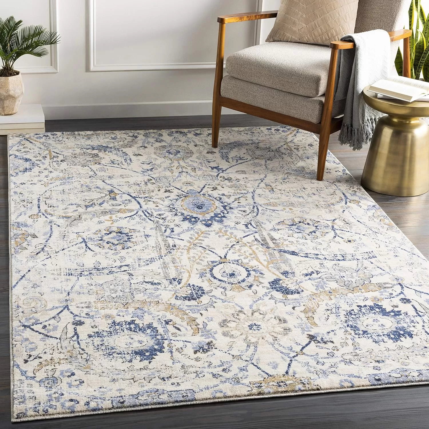 imageLivabliss Inkeri Updated Traditional Area Rug2 x 211quotBeigeNavy