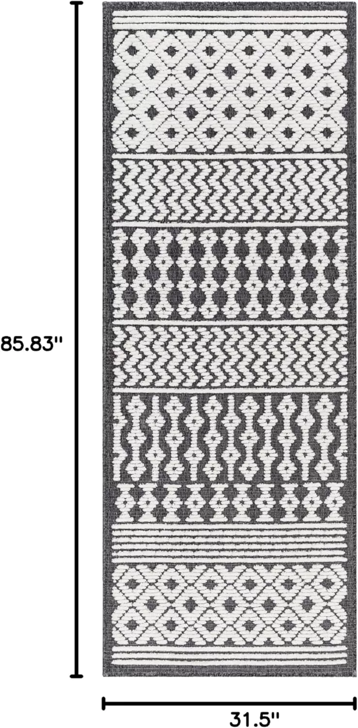 imageLivabliss Lyna Chevron Washable Area Rug2 x 210quotCreamCharcoal