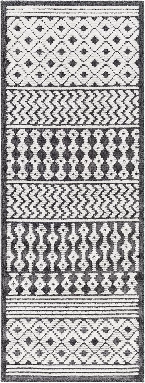 imageLivabliss Lyna Chevron Washable Area Rug2 x 210quotCreamCharcoal