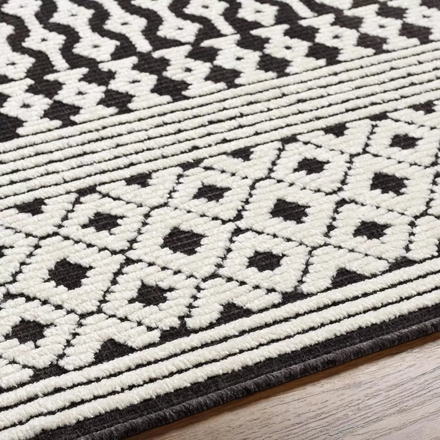 imageLivabliss Lyna Chevron Washable Area Rug2 x 210quotCreamCharcoal