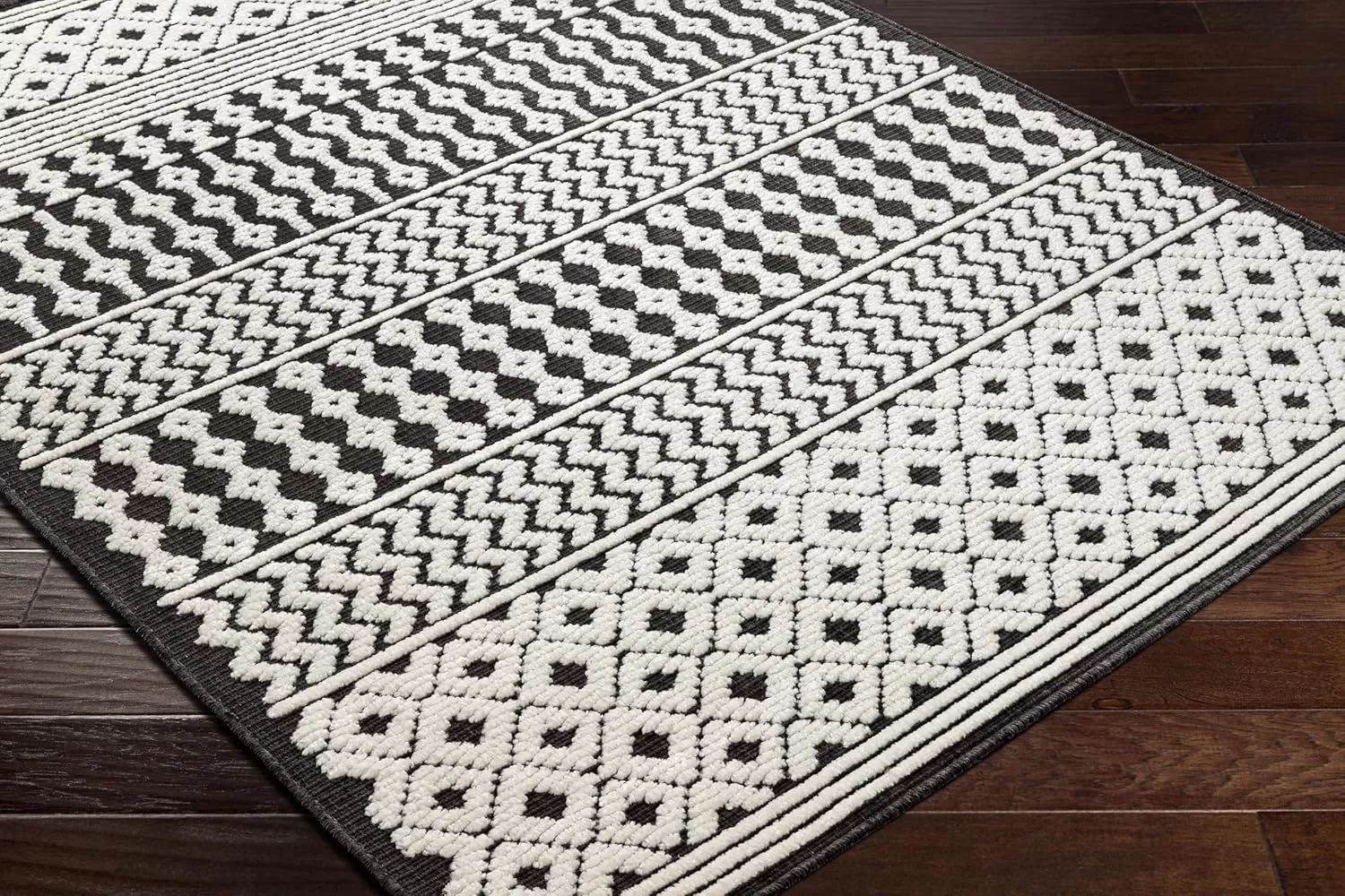 imageLivabliss Lyna Chevron Washable Area Rug2 x 210quotCreamCharcoal