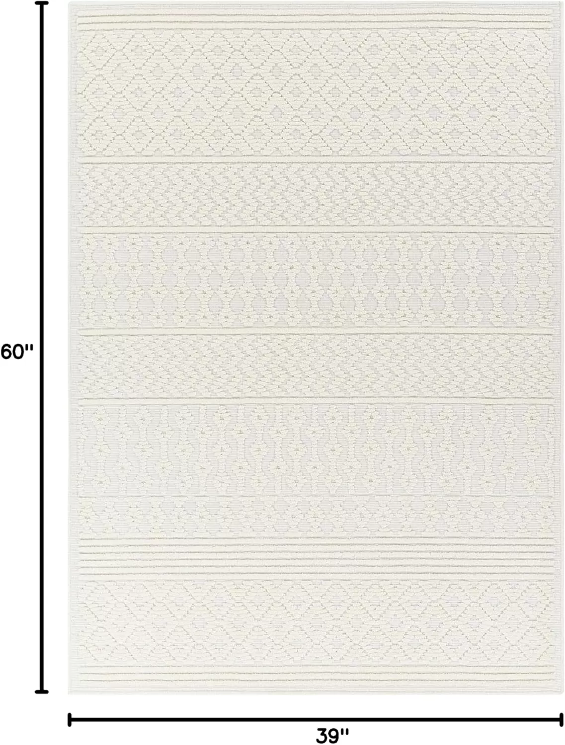 imageLivabliss Lyna Chevron Washable Area Rug2 x 210quotCreamCream