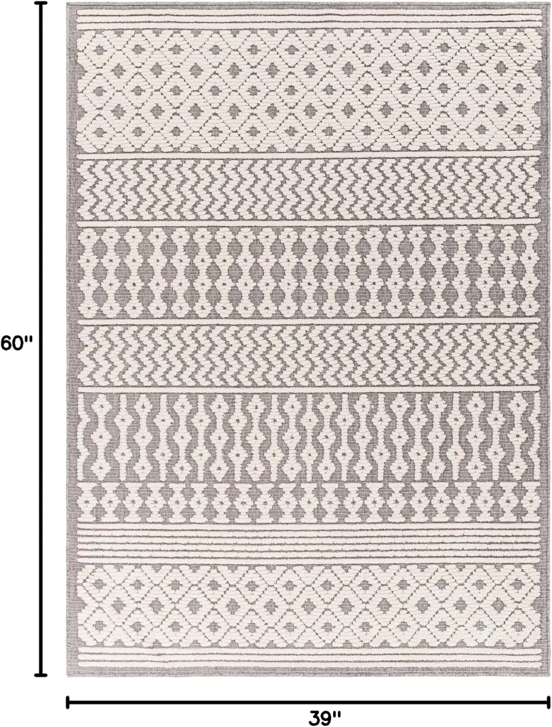 imageLivabliss Lyna Chevron Washable Area Rug2 x 210quotCreamGrey