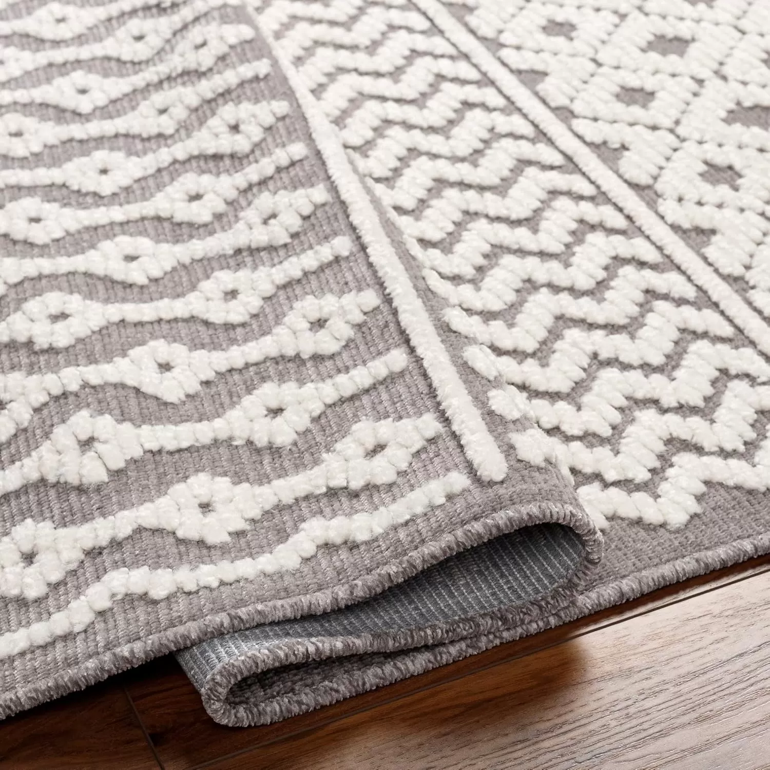 imageLivabliss Lyna Chevron Washable Area Rug2 x 210quotCreamGrey