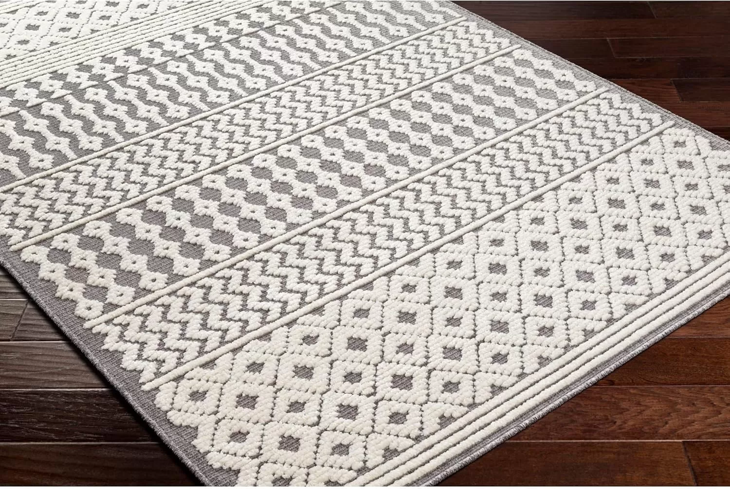 imageLivabliss Lyna Chevron Washable Area Rug2 x 210quotCreamGrey