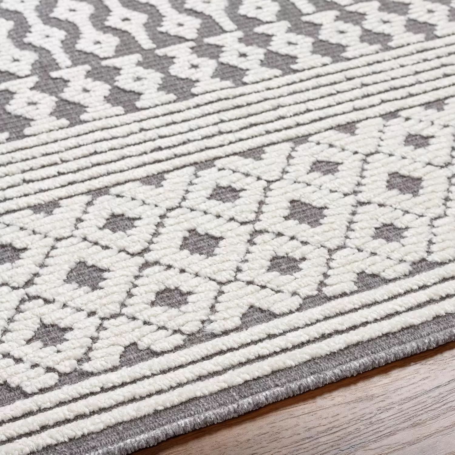 imageLivabliss Lyna Chevron Washable Area Rug2 x 210quotCreamGrey