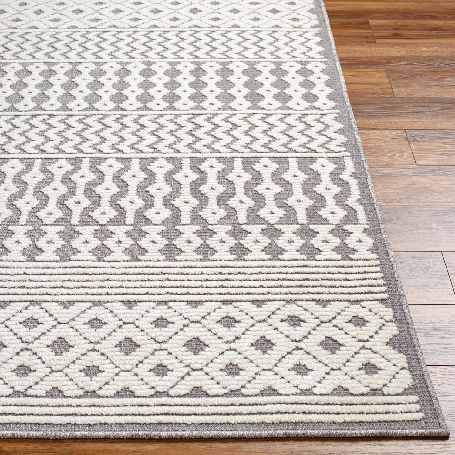 imageLivabliss Lyna Chevron Washable Area Rug2 x 210quotCreamGrey