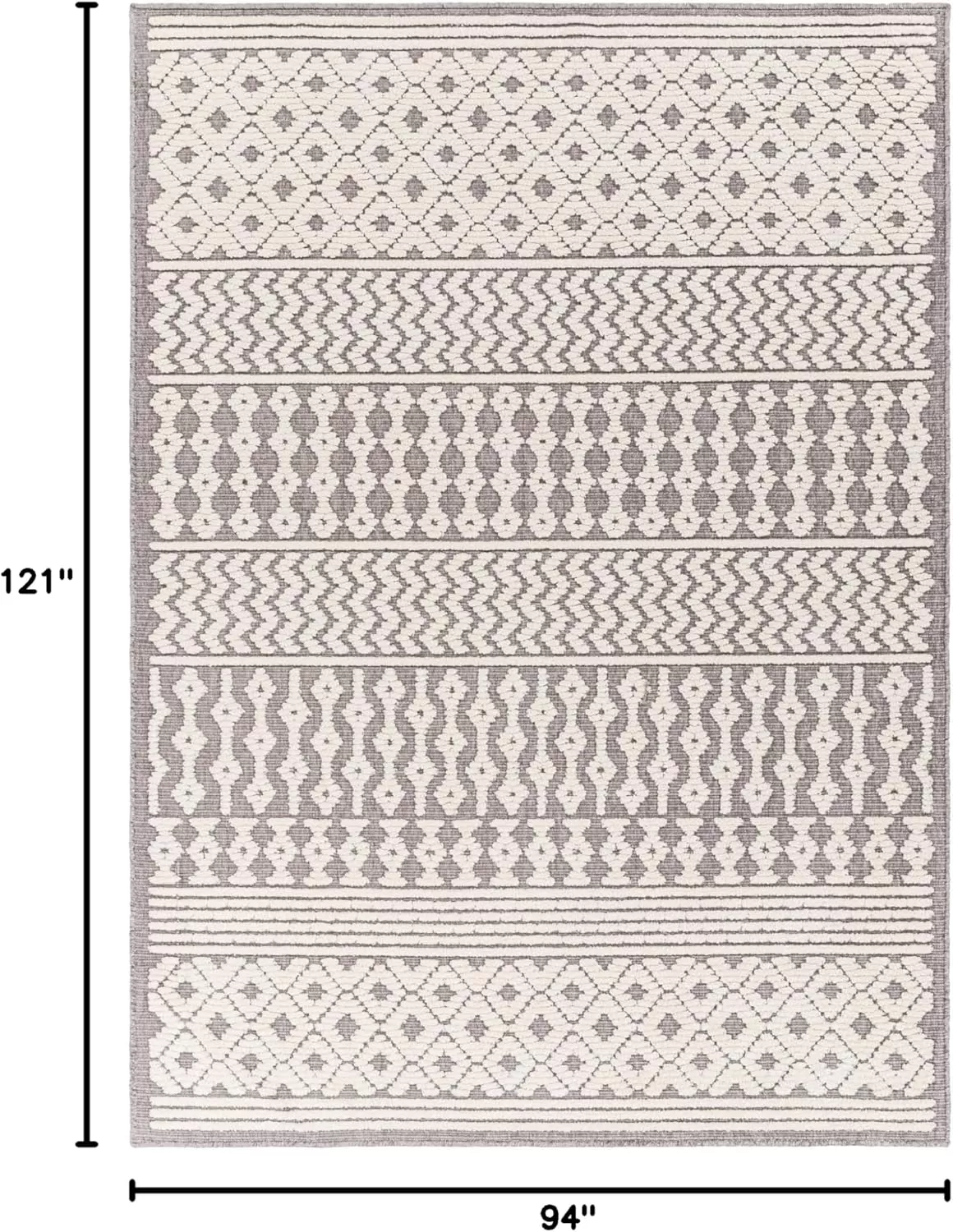imageLivabliss Lyna Chevron Washable Area Rug2 x 210quotCreamGrey