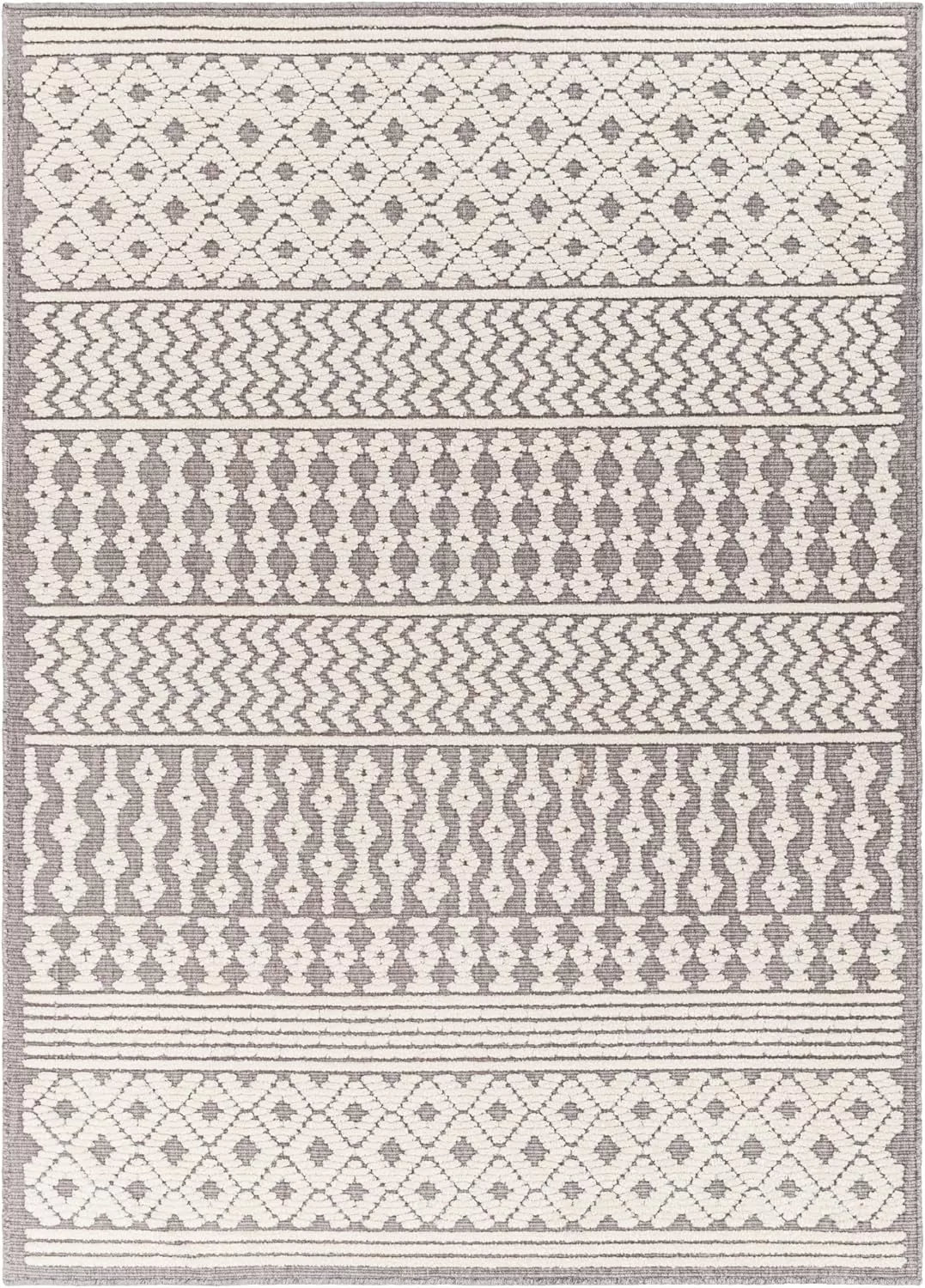 imageLivabliss Lyna Chevron Washable Area Rug2 x 210quotCreamGrey