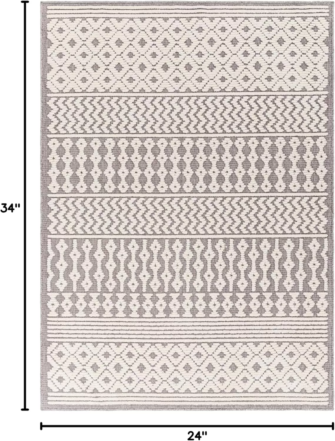 imageLivabliss Lyna Chevron Washable Area Rug2 x 210quotCreamGrey
