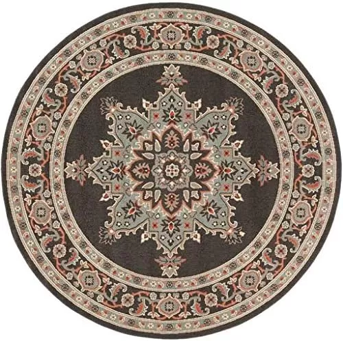 imageLivabliss Maritza Medallion IndoorOutdoor Area Rug 73quot Square DenimBlack