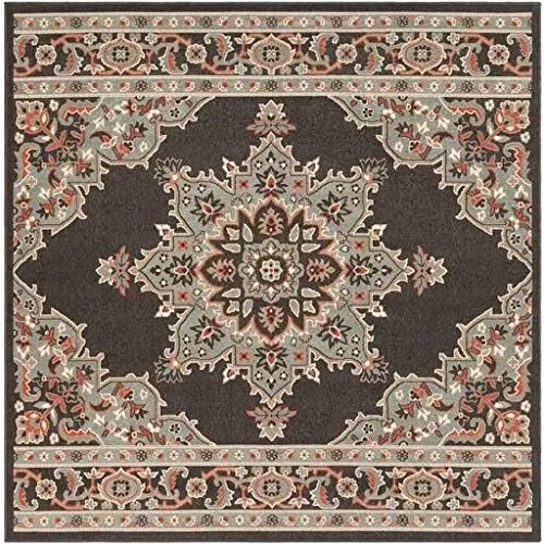 imageLivabliss Maritza Medallion IndoorOutdoor Area Rug 73quot Square DenimBlack