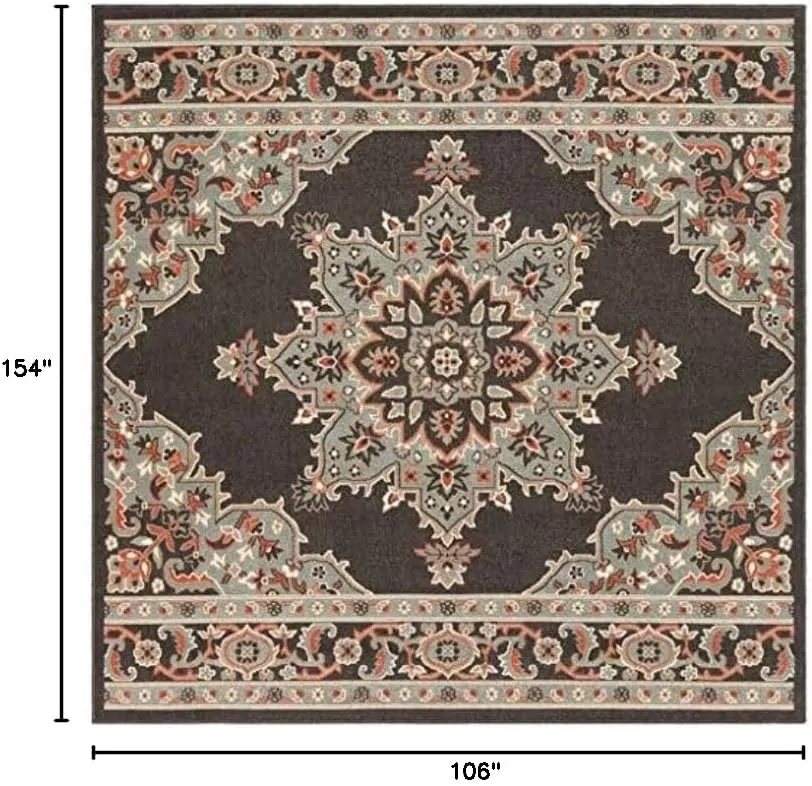 imageLivabliss Maritza Medallion IndoorOutdoor Area Rug 73quot Square DenimBlack
