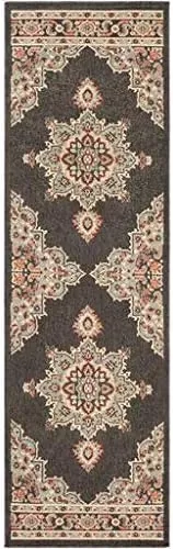 imageLivabliss Maritza Medallion IndoorOutdoor Area Rug 73quot Square DenimBlack