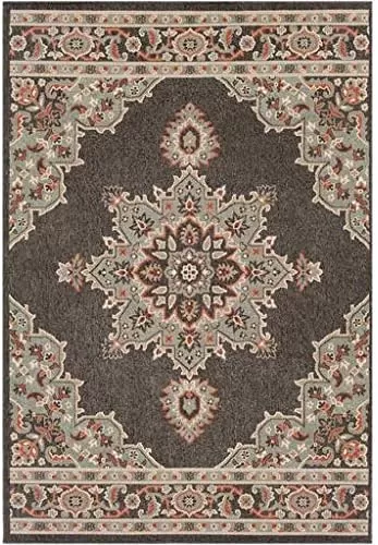 imageLivabliss Maritza Medallion IndoorOutdoor Area Rug 73quot Square DenimBlack