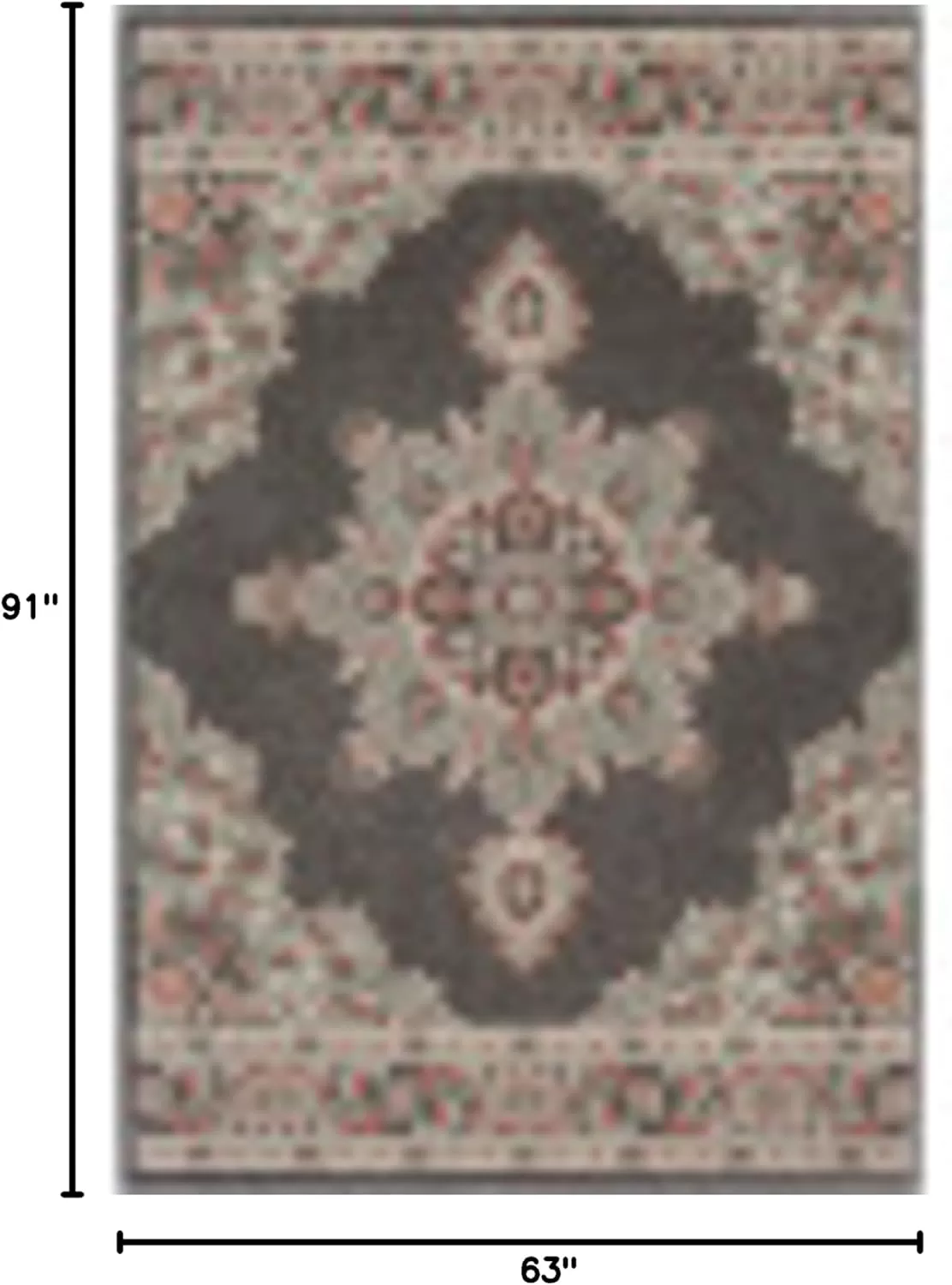 imageLivabliss Maritza Medallion IndoorOutdoor Area Rug 73quot Square DenimBlackSeafoam
