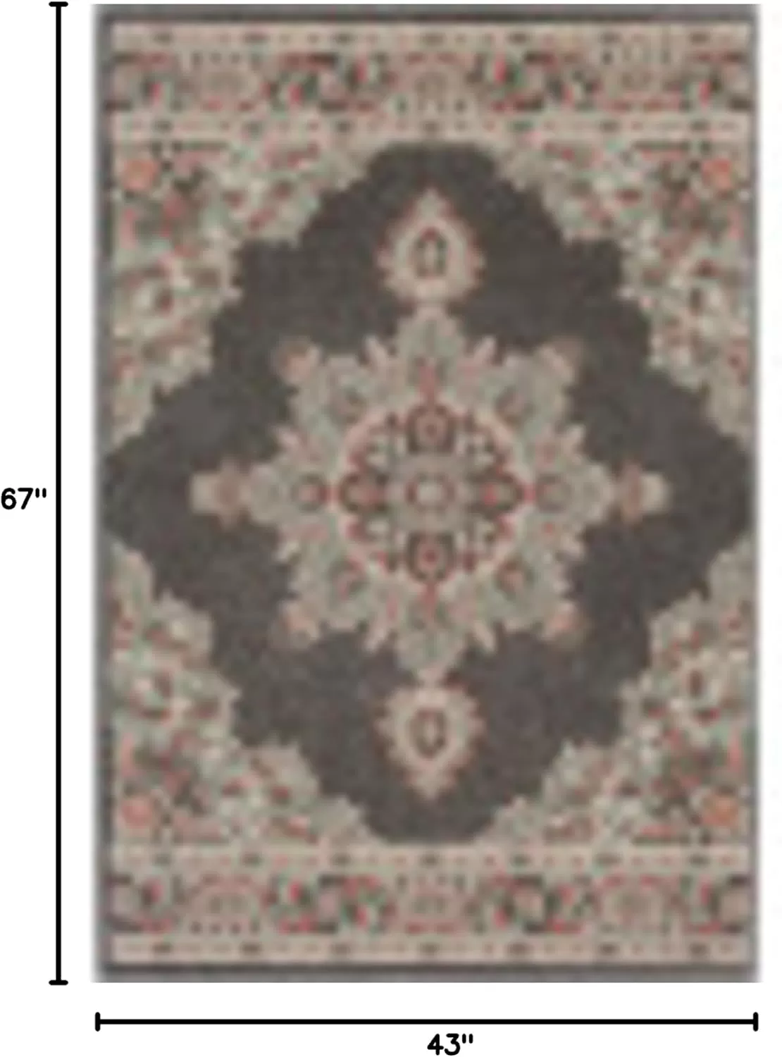 imageLivabliss Maritza Medallion IndoorOutdoor Area Rug 73quot Square DenimBlackSeafoam