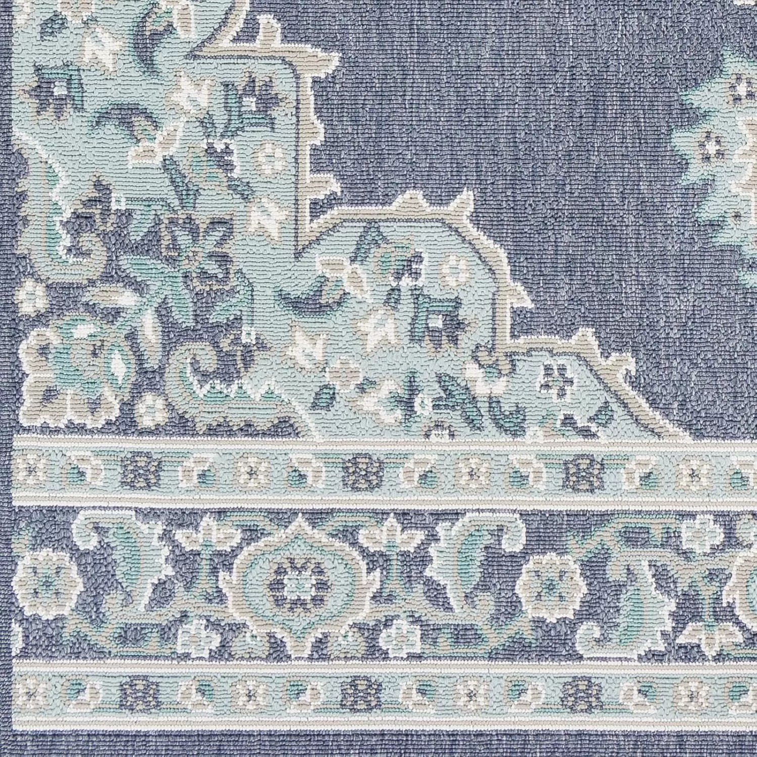 imageLivabliss Maritza Medallion IndoorOutdoor Area Rug 73quot Square DenimDenim