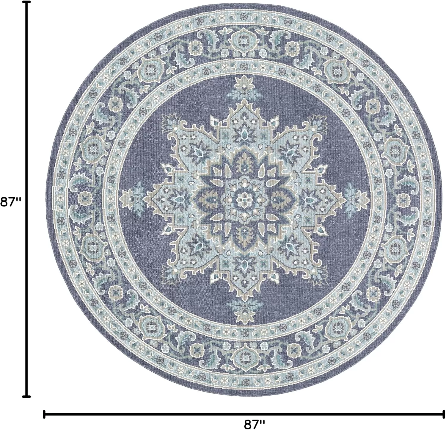 imageLivabliss Maritza Medallion IndoorOutdoor Area Rug 73quot Square DenimDenim