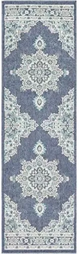 imageLivabliss Maritza Medallion IndoorOutdoor Area Rug 73quot Square DenimDenim