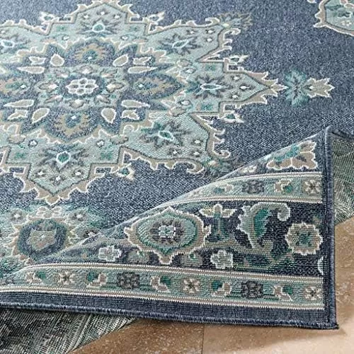 imageLivabliss Maritza Medallion IndoorOutdoor Area Rug 73quot Square DenimDenim
