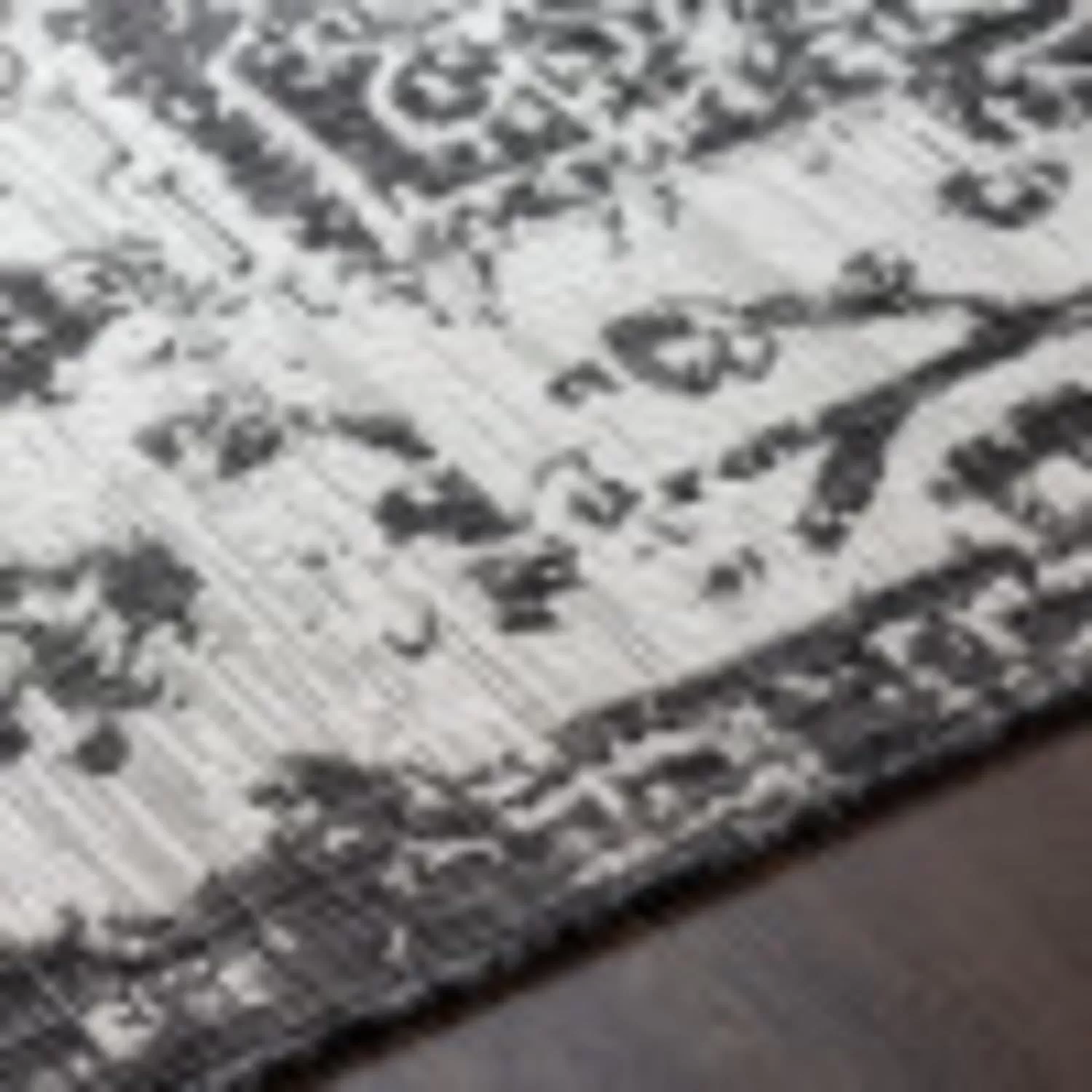 imageLivabliss Masha Vintage Medallion Outdoor Area Rug710quot SquareDark Gray12 x 15