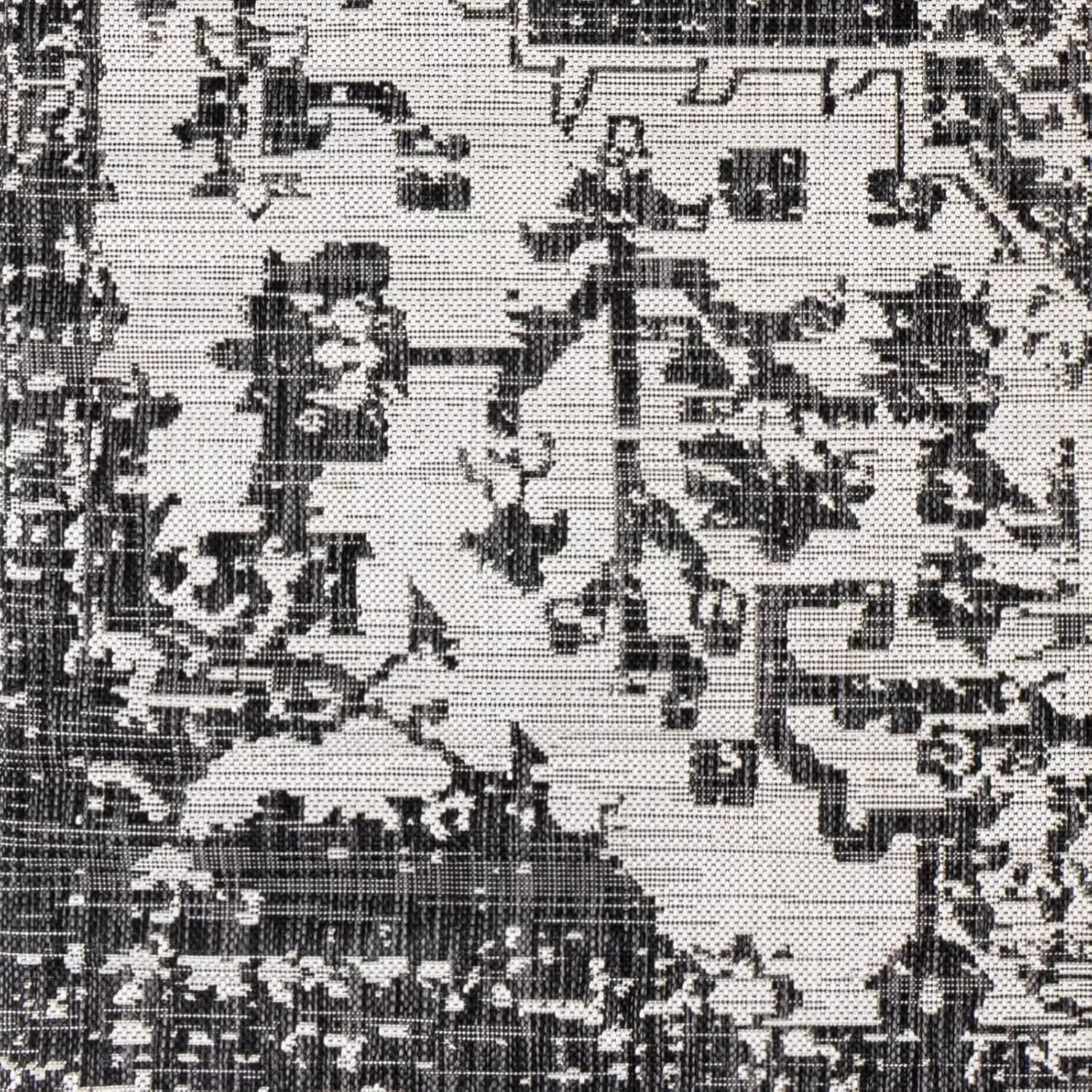 imageLivabliss Masha Vintage Medallion Outdoor Area Rug710quot SquareDark Gray67 Square