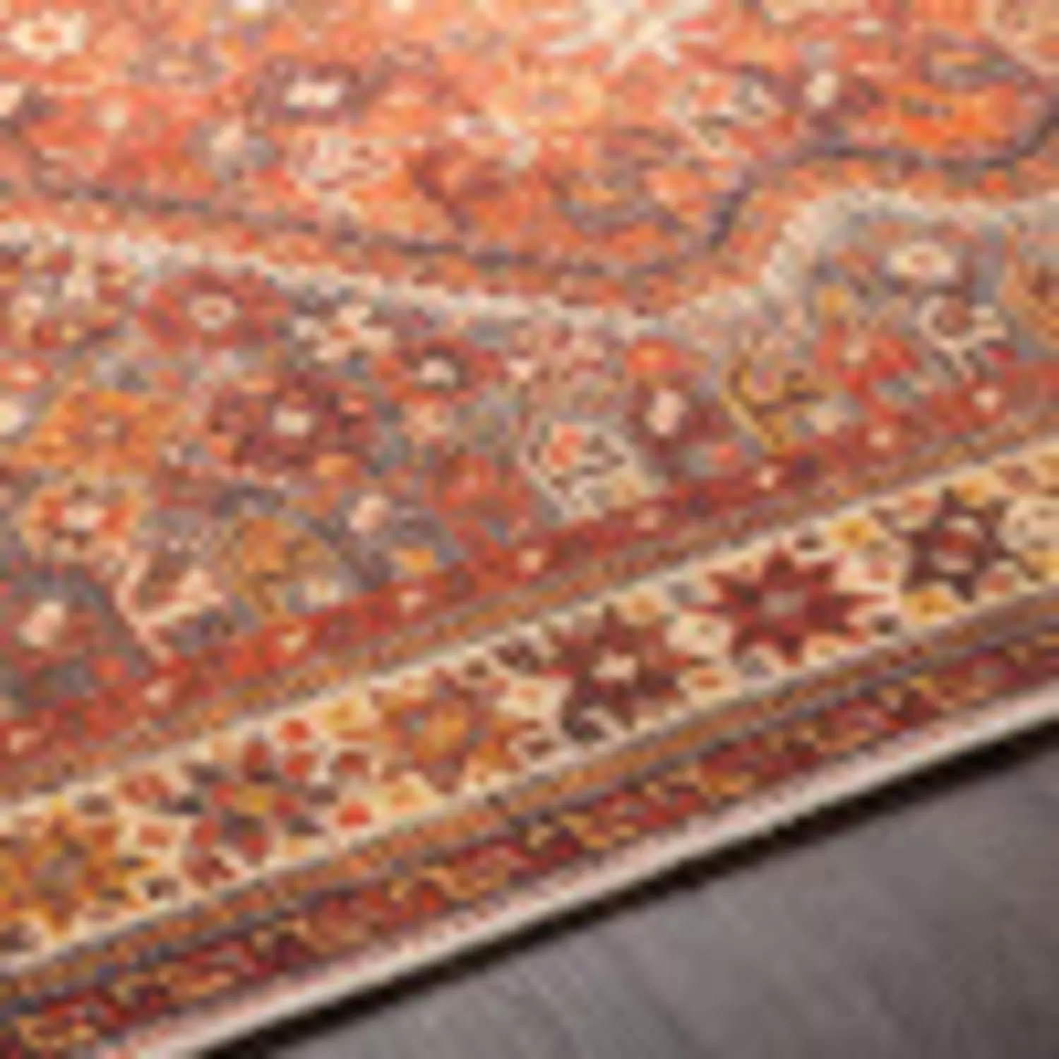 imageLivabliss Nico Vintage Medallion Washable Area Rug2 x 211quot Burnt Orange2 x 211